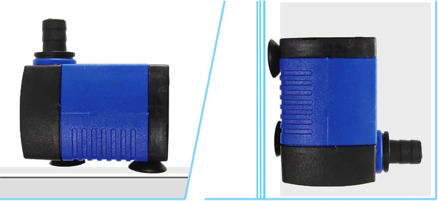 AQUANEAT Small Fountain Pump, 50 GPH Mini Submersible Water Pump with 3.3 ft Tubing, for Aquarium Fish Tank, Pet Water Fountain, Hydroponics, Pond Waterfall