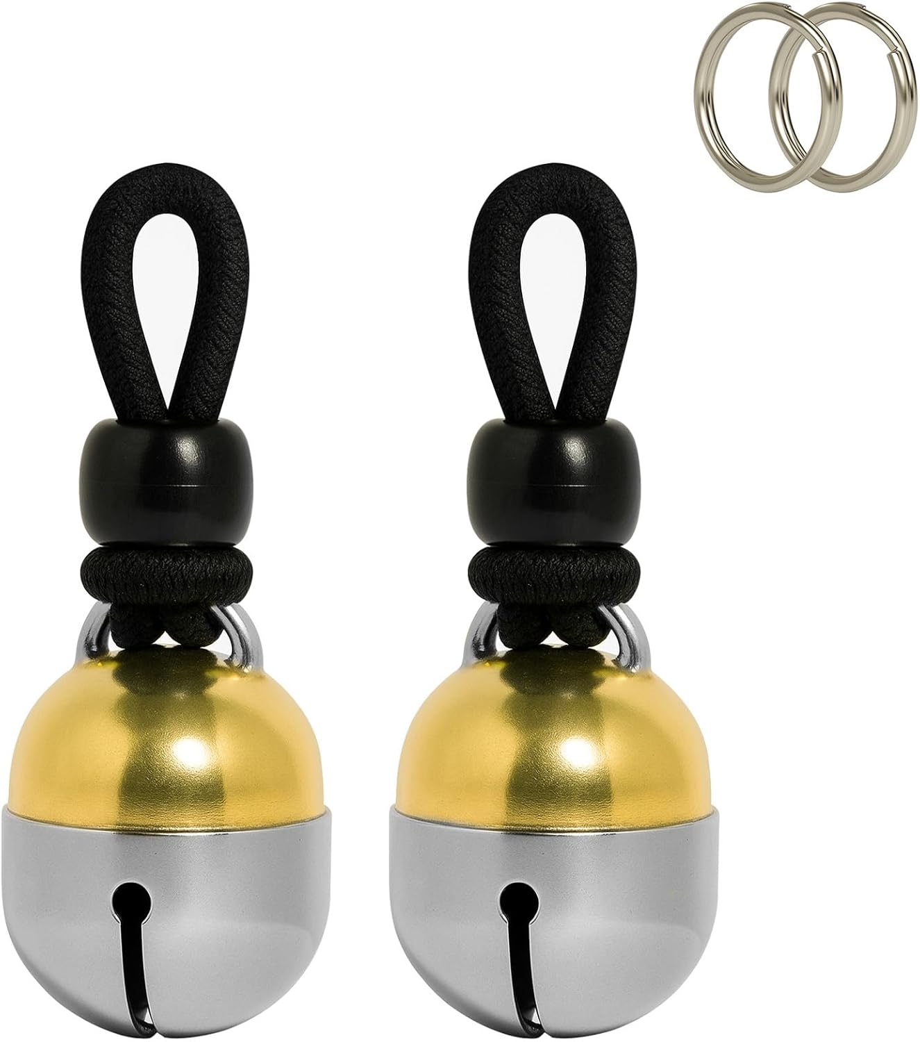 Noble Bells, Pair - Handmade in USA, Extra Loud Collar Bells for Cats and Dogs, Premium Brass and Nickel Silver