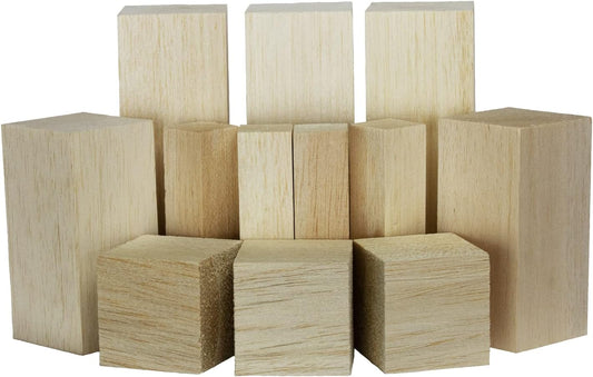 Super Bird Creations SB50020 Balsa Multi-Size Wood Blocks - Bird Toys For Parrots - Unfinished Bird Chew Blocks Wooden Balsa Cubes Material for Crafting and Whitlling Carving - Small Bird Size, 12 Pcs