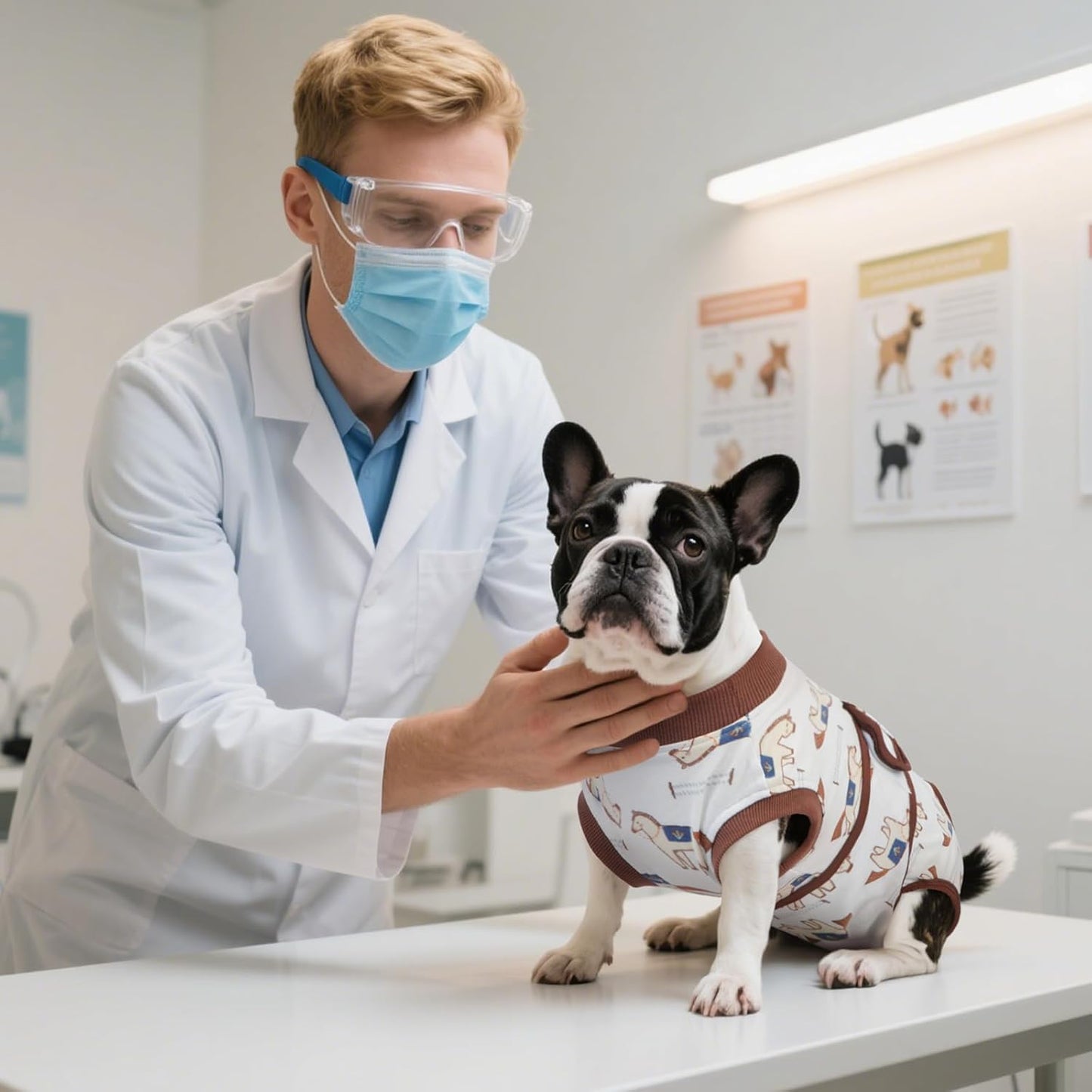 Kuoser Dog Recovery Suit for Post-Surgery Care, Spay Neuter Bodysuit for Female & Male Dogs, Anti-Licking Surgical Onesie, Snug Fit for Abdominal Wound Protection & Skin Healing, BrownPony L