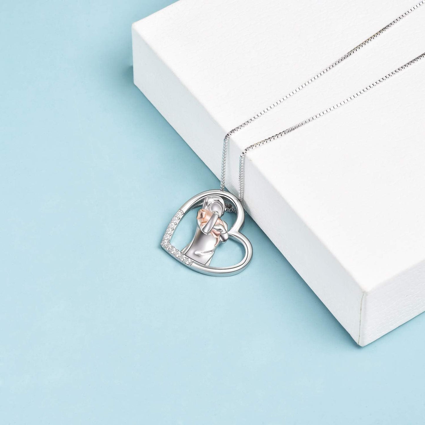 YFN Sterling Silver Keepsake Dog Pendant Necklace Dog Lover Memorial Gifts for Women