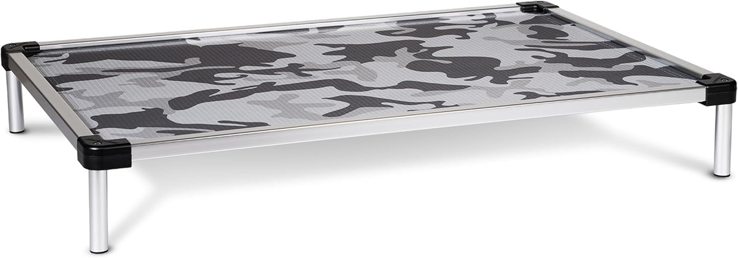 K9 Ballistics Chew Proof Elevated Cooling Dog Bed - Made for Aggressive Chewers, Virtually Indestructible, Ripstop Fabric with No Padding, Pre-Assembled - Small, Snow Camo