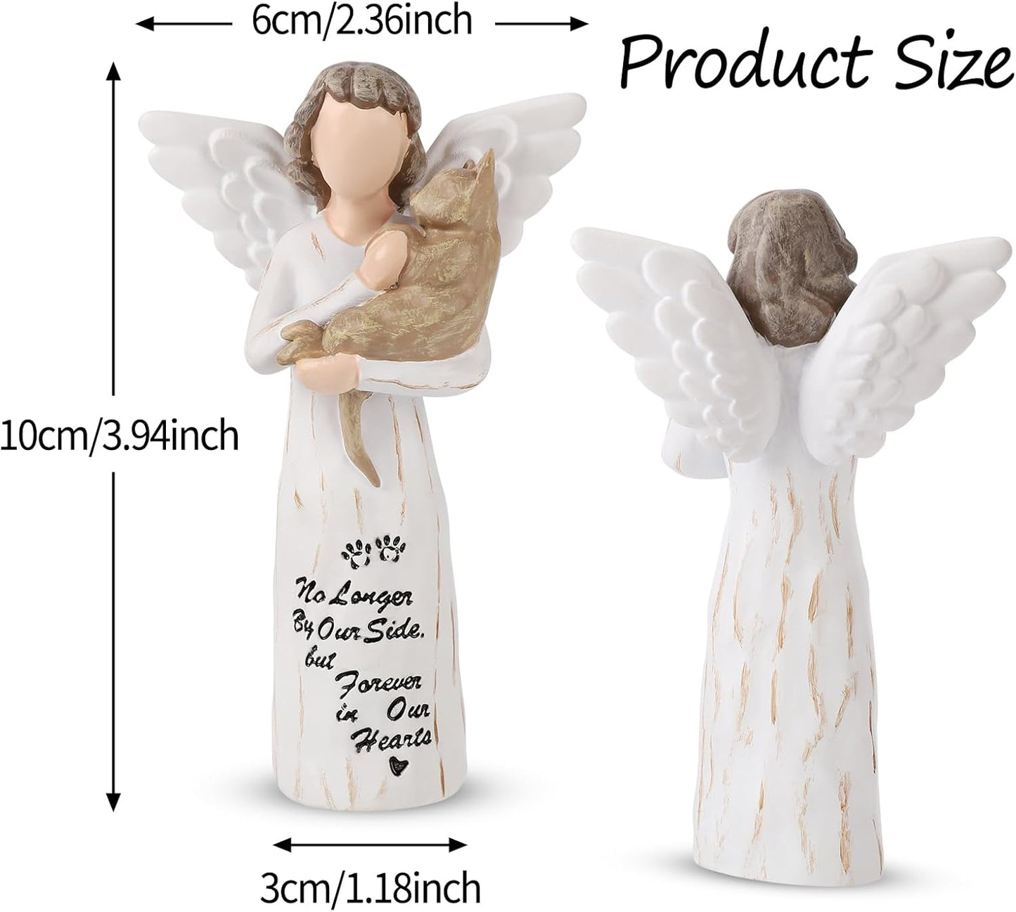 Cat Memorial Gifts, Cat Memorial Gifts for Loss of Cat, Pet Cat Remembrance Gifts, Hand-Painted Collectible Cat Angel Figurine Statue for Cat Lovers in Memory of Their Beloved Cat