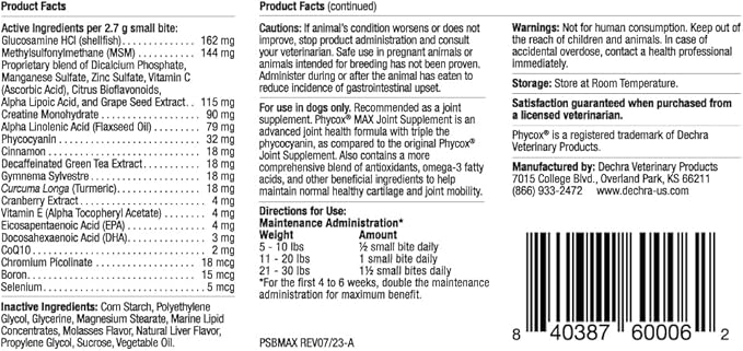 MAX Joint Supplement Small Bites for Dogs, 120 ct
