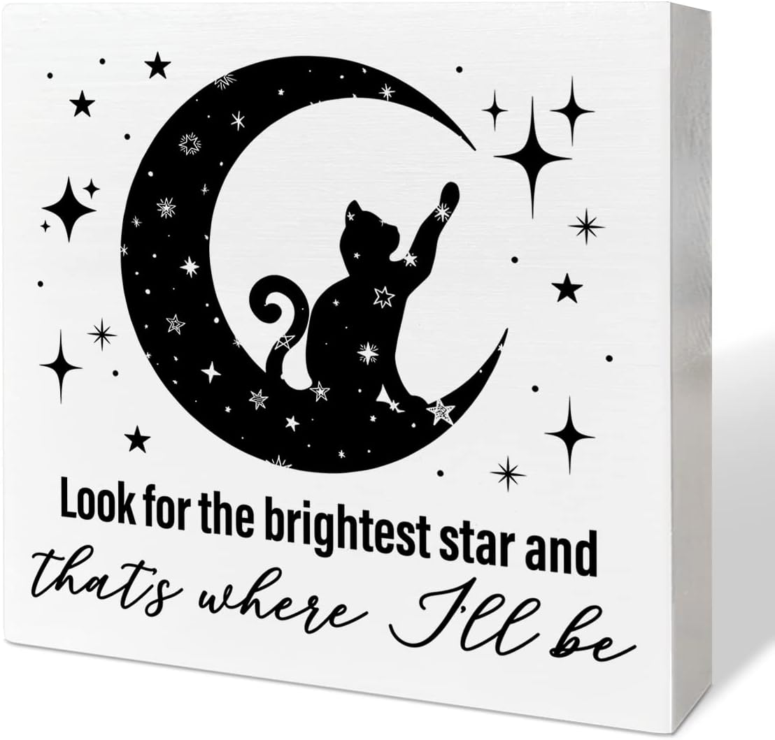 Memorial Gifts for Lose of Cat, Pet Sympathy Gifts Remembrance Gifts Loss of Cat Bereavement Gifts, That's Where I'll Be, Pet Memorial Desk Decor Wooden Box Sign