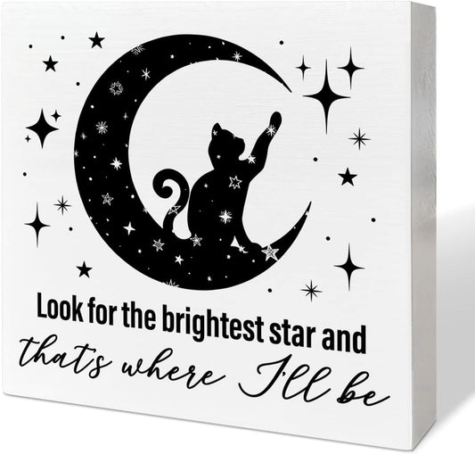 Memorial Gifts for Lose of Cat, Pet Sympathy Gifts Remembrance Gifts Loss of Cat Bereavement Gifts, That's Where I'll Be, Pet Memorial Desk Decor Wooden Box Sign