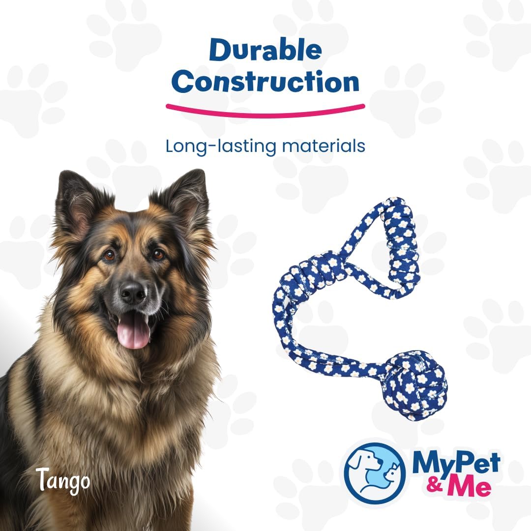 My Pet & Me - Tug of War Dog Toy for Dogs Durable Dog Rope Toy for Active Chewers - Pet Toy for Small, Medium and Large Dogs - Ideal Pet Gift for Indoor & Outdoor Play