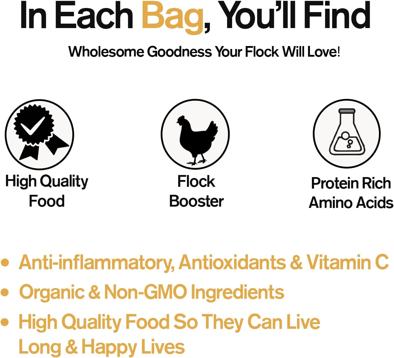 Naturally Fortified Flock Booster - Concentrated Protein and Flora Supplements Suitable for Hens and Ducks, Hand Mixed USA Grown Ingredients – Vitale Molt & Laying – 16oz