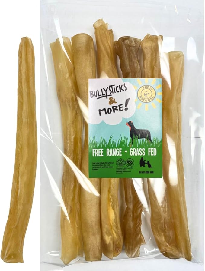 BULLYSTICKS & MORE 12 Inch Beef Collagen Rolls for Dogs (Regular Size - 6 Count) - Bones for Dogs - Dog Parents Choice - No Hide Beef Cheek Rolls