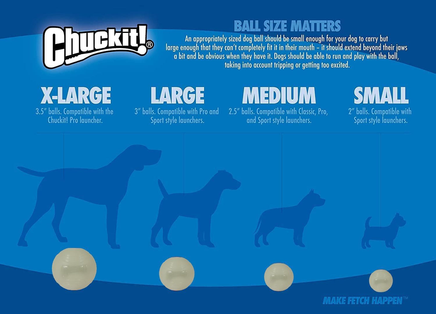 Chuckit! Glow in the Dark Bouncy Balls - Ball for Dogs, Chuckit Dog Toy, Max Glow Balls - Extra-Large, 3.5 Inch, Pack of 1