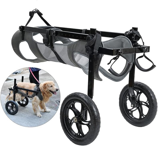Dog Wheelchair for Back Legs, Light Weight Dog&Cat&Pets Wheelchair Cart with Disabled Hind Legs Walking, Adjustable Doggy Wheelchair Cart with Wheels for Back Legs