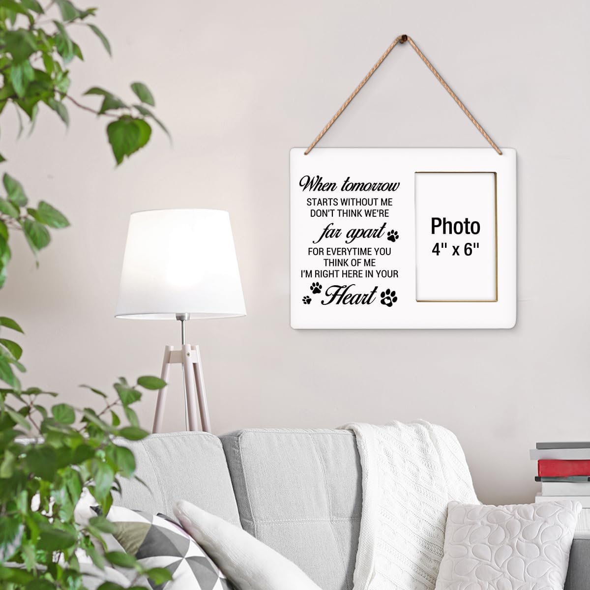 Pet Memorial Gifts for Loss of Dog Picture Frame, Sympathy Gifts for Pet Lovers, Passing Away Bereavement Remembrance Memorial Gift for Loss of Dog Pet Cat Wood Photo Frames, 4 x 6 Inch Photo