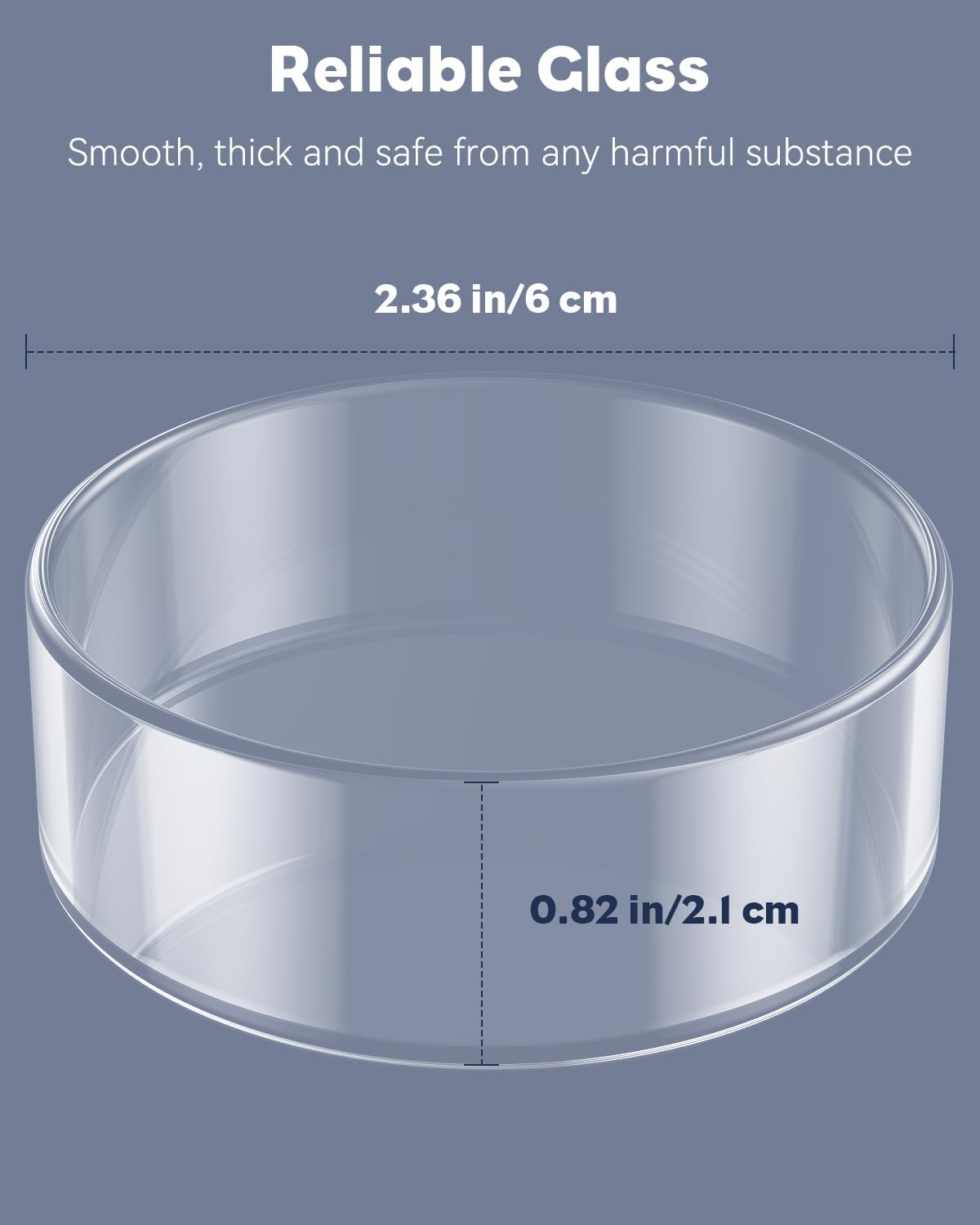 Pawfly Transparent Shrimp Feeding Dish, Clear Glass Aquarium Shrimp Feeder Dish, Food Tray for Fish Tanks and Terrariums (Without Suction Cup)