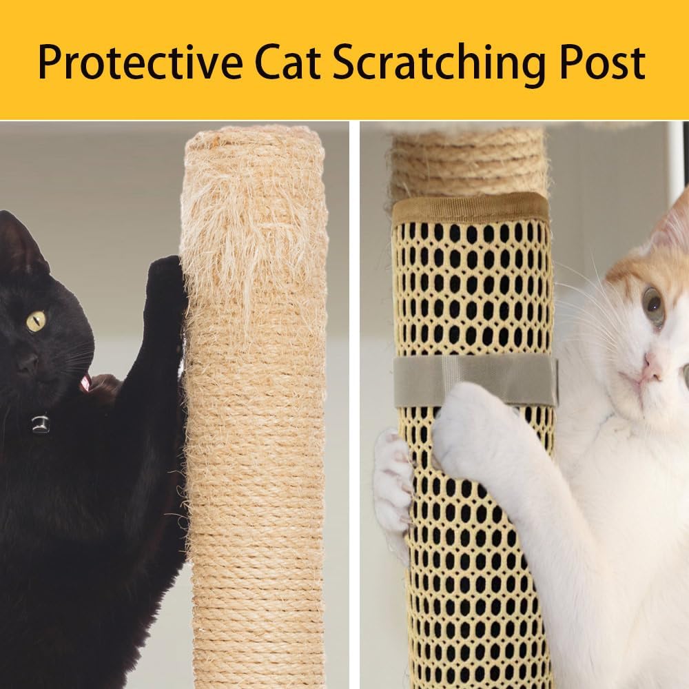 Cat Nail File Scratcher Wrapped Around a Cat Scratching Post, Cat Scratch Pad with 80 Aluminum Oxide Grit, Nail File for Cats Can Help to Trim Your Cat's Nails and Protect Scratch Post