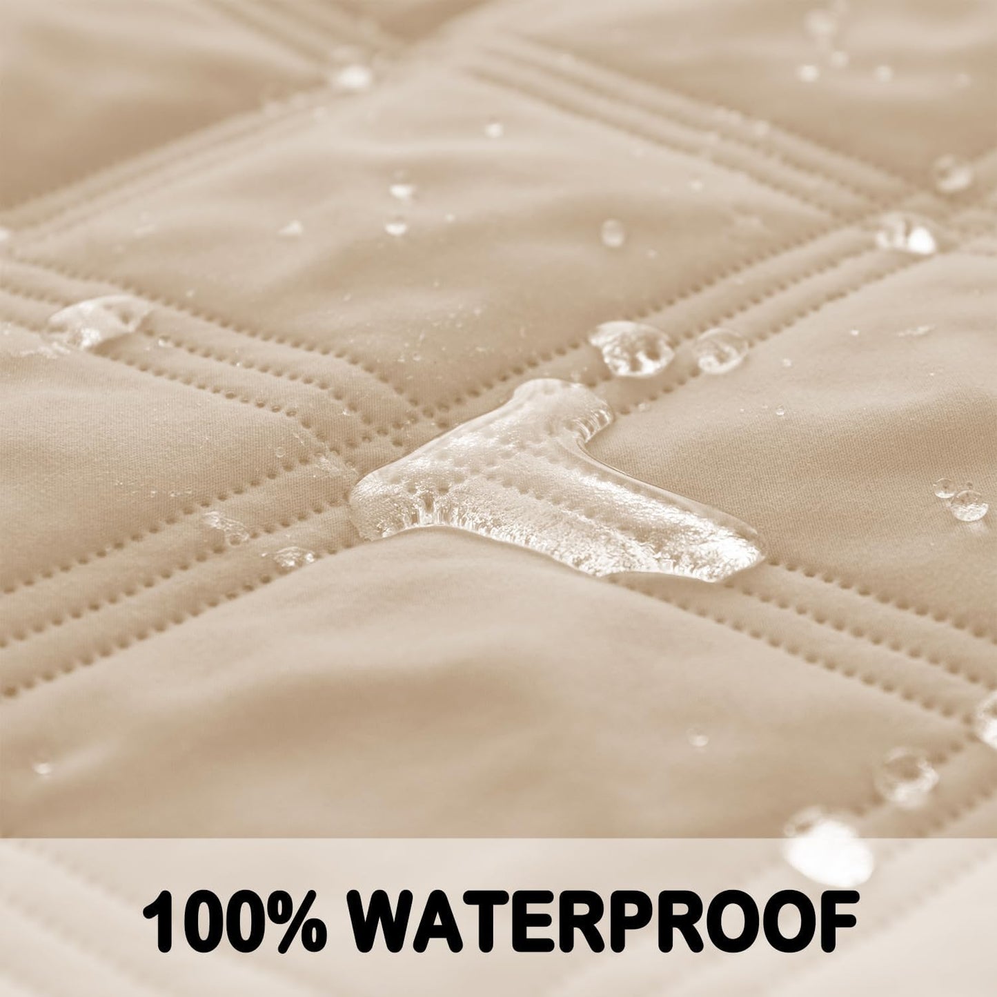 fuguitex Waterproof Dog Blanket Reversible for Small Dogs Resistant Leakproof Washable Couch Cushion Bed Protector Cover for Indoor Furniture Pet Friendly（82"*102",Beige+Khaki