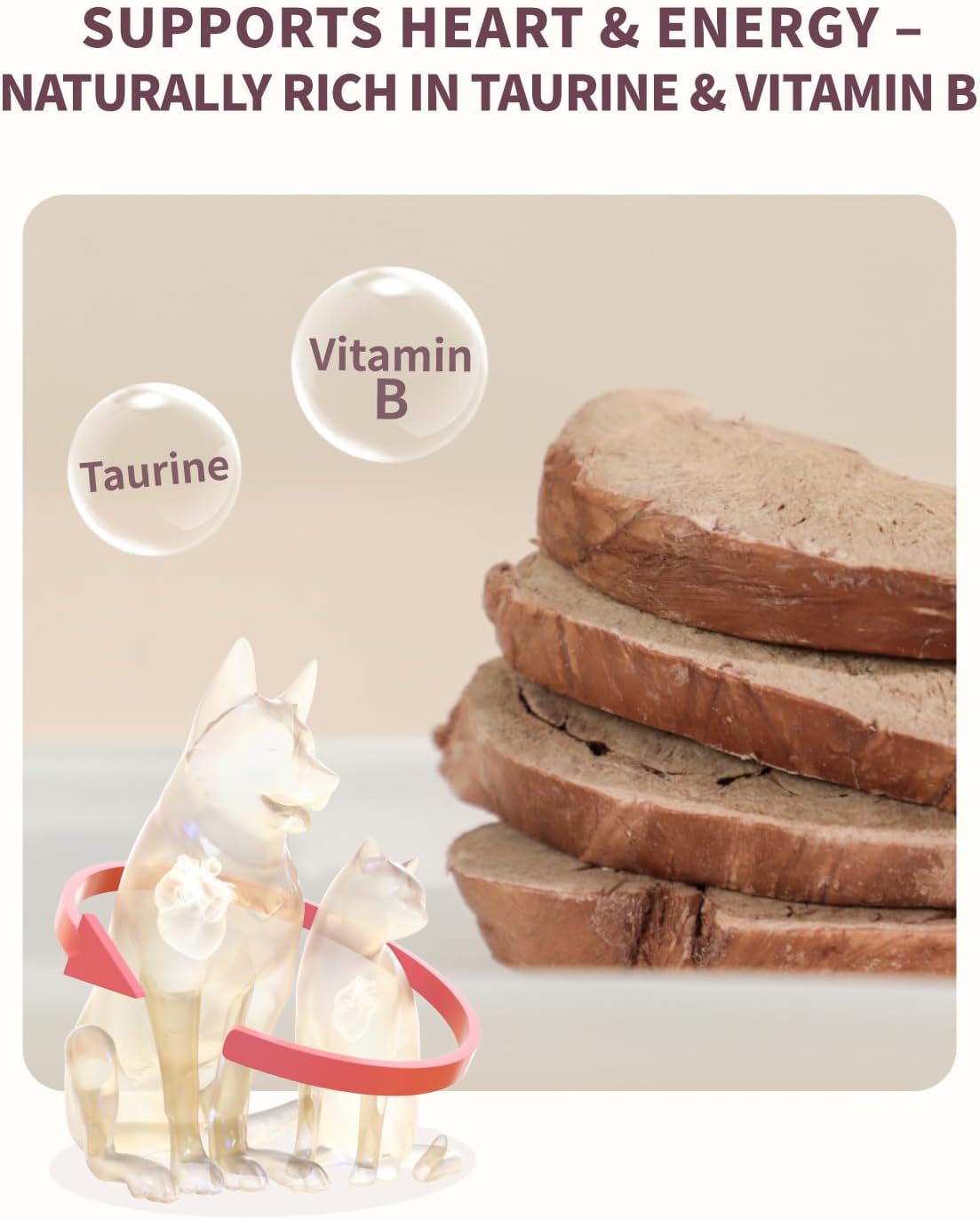 Freeze-Dried Pork Heart Treat for Small Dog & Cat, Natural Single Ingredient Cats Dogs Dry Food, Dehydrated Whole Cut Raw Treats for Heart & Coat Health(2.8 oz)