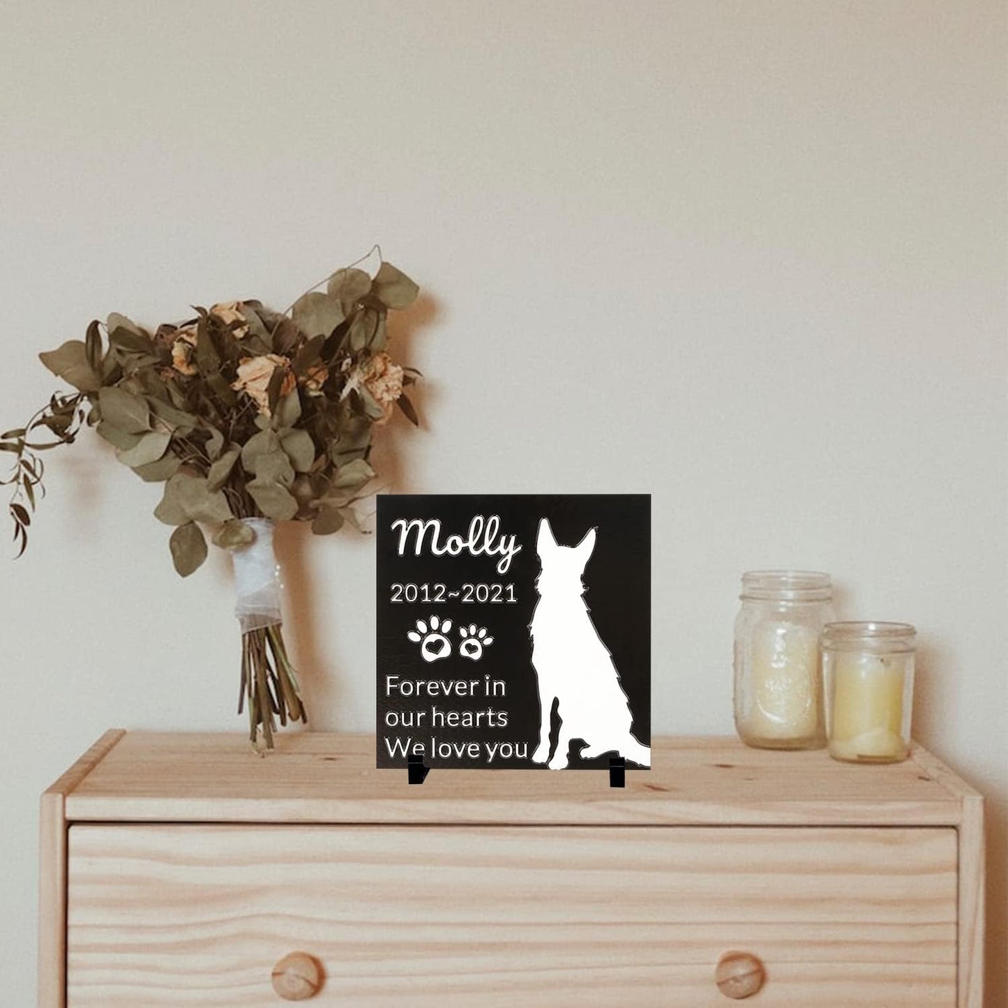 Pet Memorial Stone Cat Dog Pet Memorial Personalized Pet Grave Markers Customized Pet Grave Markers with Pet Name are a Sympathy Gift for The Loss of a Pet (Acrylic)