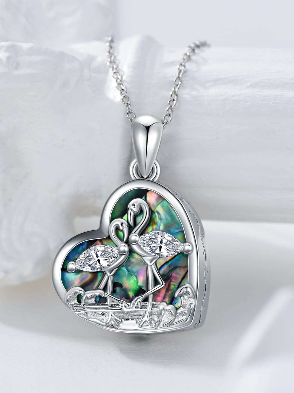 WINNICACA Urn Necklace for Ashes Sterling Silver Abalone Shell Cremation Jewelry for Ashes Jewelry Gifts for Nature Lovers Keepsake Memorial Jewelry for Women