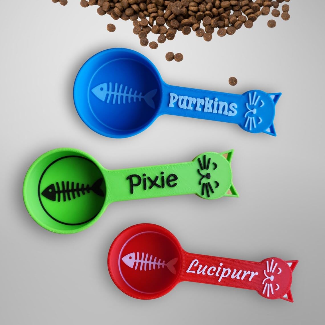 Personalized Cat Food Scoop, Cat Food Measuring Cup with Name, Kibble Scoop (1.33 oz - 1/6 cup)