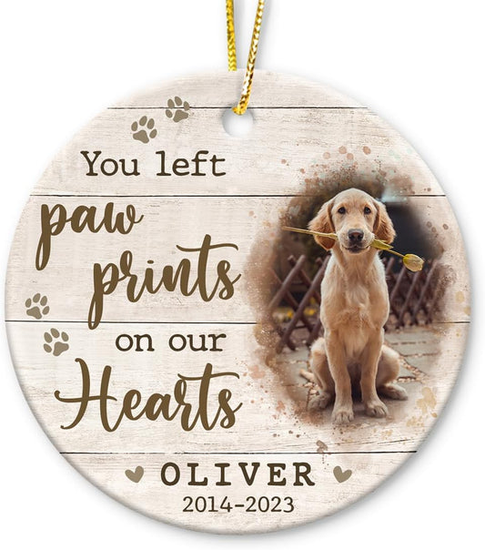 Dog Memorial Gifts, Personalized Pet Bereavement Ornament, Ceramic Christmas Decoration, Memorial Day Memorial Ornament, Dog Lover Gifts