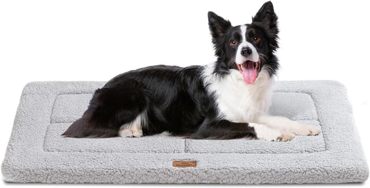 Low-Profile Dog Pad Mat for Large Dogs, Washable Ultra Soft Dog Crate Mat, High Density Foam Pet Beds for Indoor & Outdoor Dogs, 36" x 27", Gray