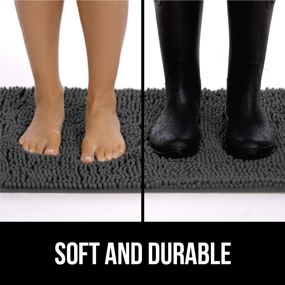 GORILLA GRIP Dog Doormat, Absorbent Doormats for Muddy Dogs Paws, 36x24 Machine Washable Soakstopper Rugs, Cleaner Floors, US Designed Pet Bed Door Mat, Indoor Entrance Pets Rug, Charcoal