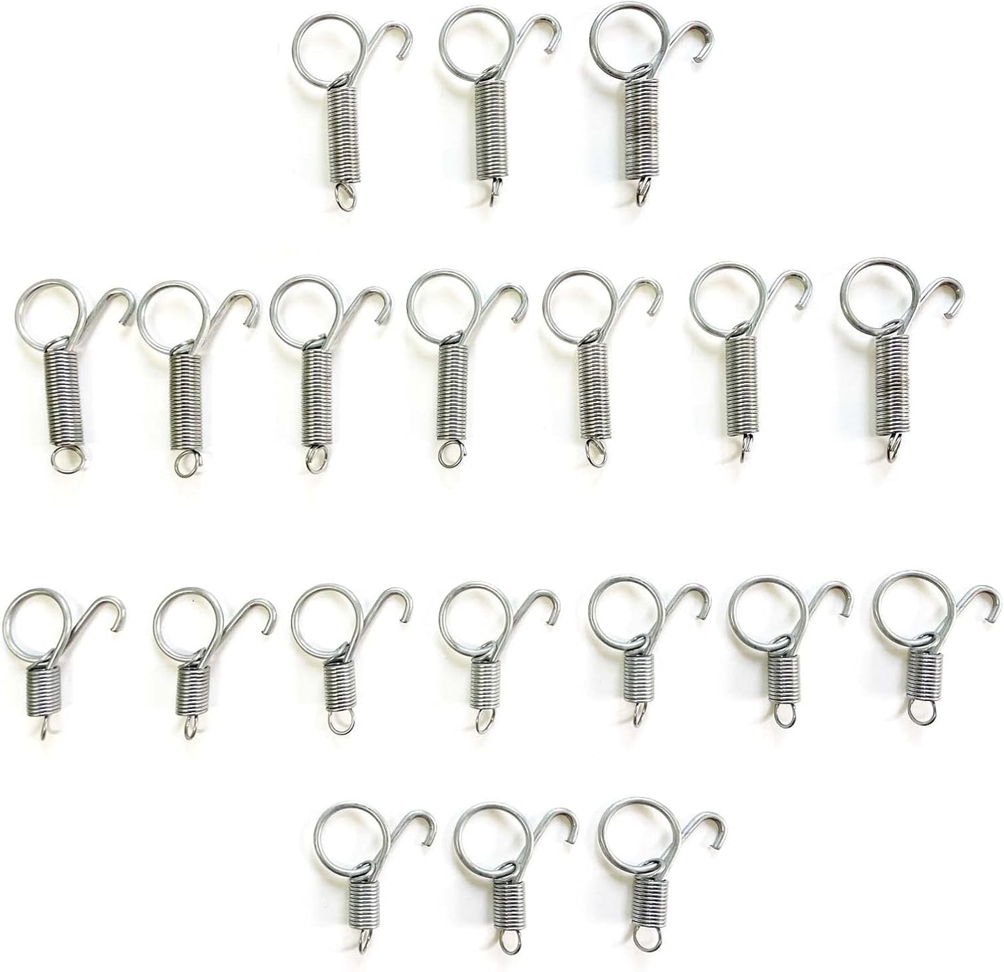 20Pcs Spring Door Latch for Cages Metal Finger Spring Hooks 2 Sizes Multi-Functional Wire Cage Spring Latch Security for Fixing Pet Cage Door Dog Cat Hamsters Bunny Bird Parrot Cages Hook