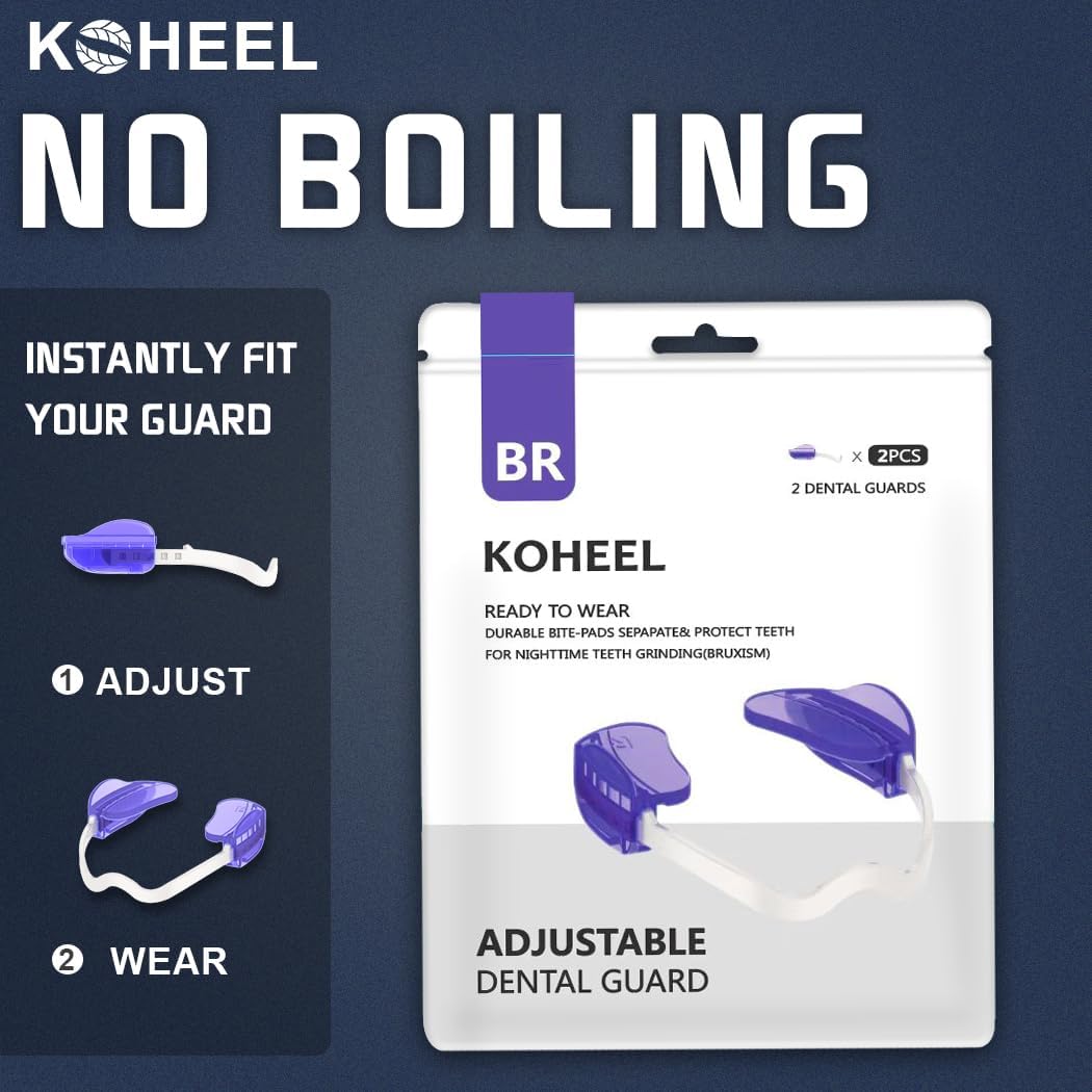 KOHEEL Adjustable Mouth Guard for Teeth Grinding and Clenching, No Boiling Night Guard, Stop Bruxism Dental Guard (4 Count)