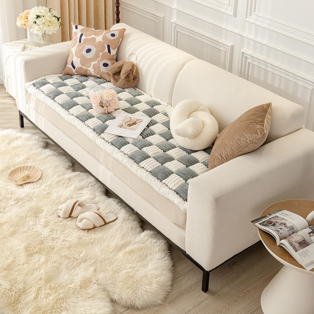 Couch Cover for Dogs Washable, Sofa Cover Protector, Couch Covers for 3 Cushion Couch Sofa Pet Friendly, Soft, Non Slip (27.6 x 59 Inch, Grey)