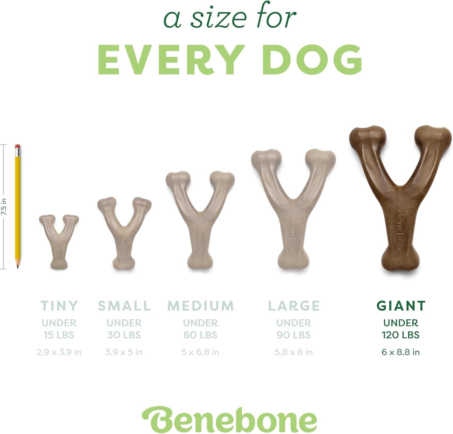 Benebone Wishbone Durable Dog Chew Toy for Aggressive Chewers, Real Chicken, Made in USA, Giant
