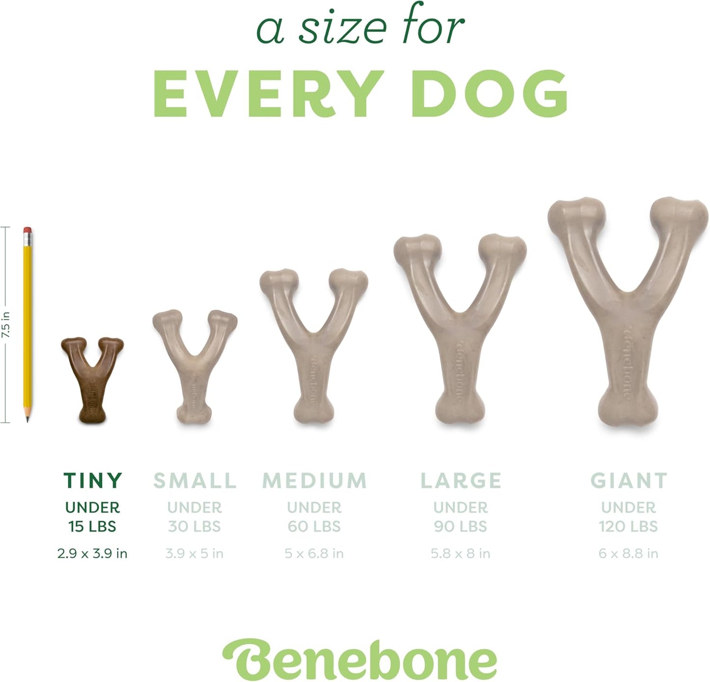 Benebone Wishbone Durable Dog Chew Toy for Aggressive Chewers, Real Bacon, Made in USA, Tiny