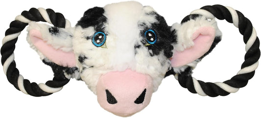 Jolly Pets Jolly Tug-a-Mal Cow Tug/Squeak Toy, Medium