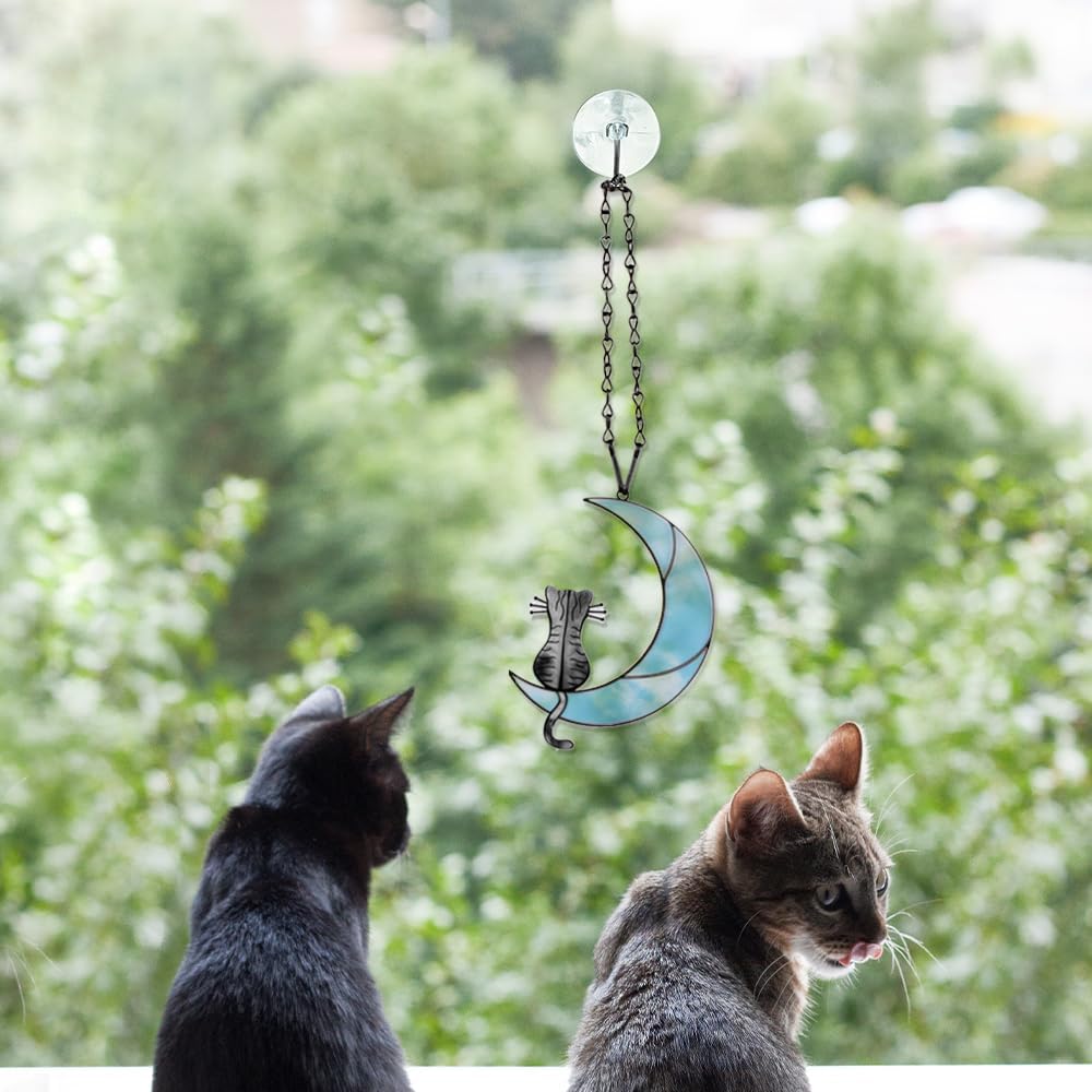 Callie Memorial Gifts for Cat Loss - Sympathy Suncatcher for Windows Hanging, Pet Decor for Cat Lovers (Grey)