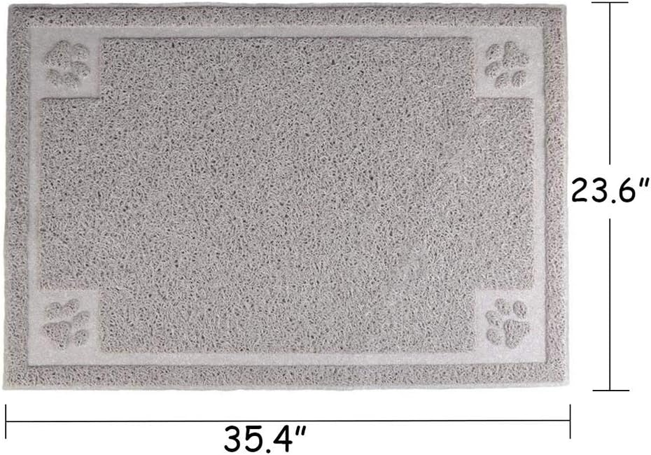 Darkyazi Pet Feeding Mat Large for Dogs and Cats,24"×36" Flexible and Easy to Clean Feeding Mat,Best for Non Slip Waterproof Feeding Mat (Gray Sand)