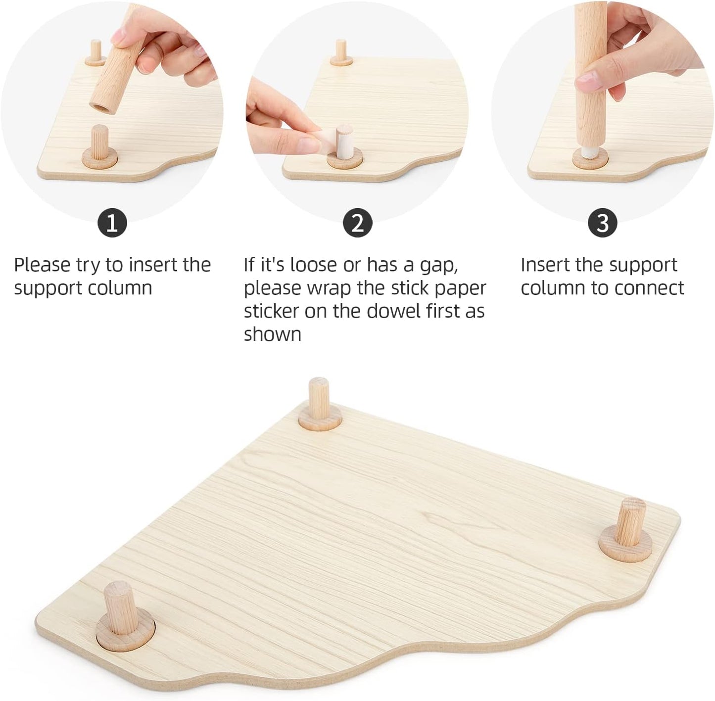 Niteangel Hamster Play Wooden Platform for Dwarf Syrian Hamsters Gerbils Mice Degus or Other Small Pets (Triangle - 4.7'' Height, Burlywood)