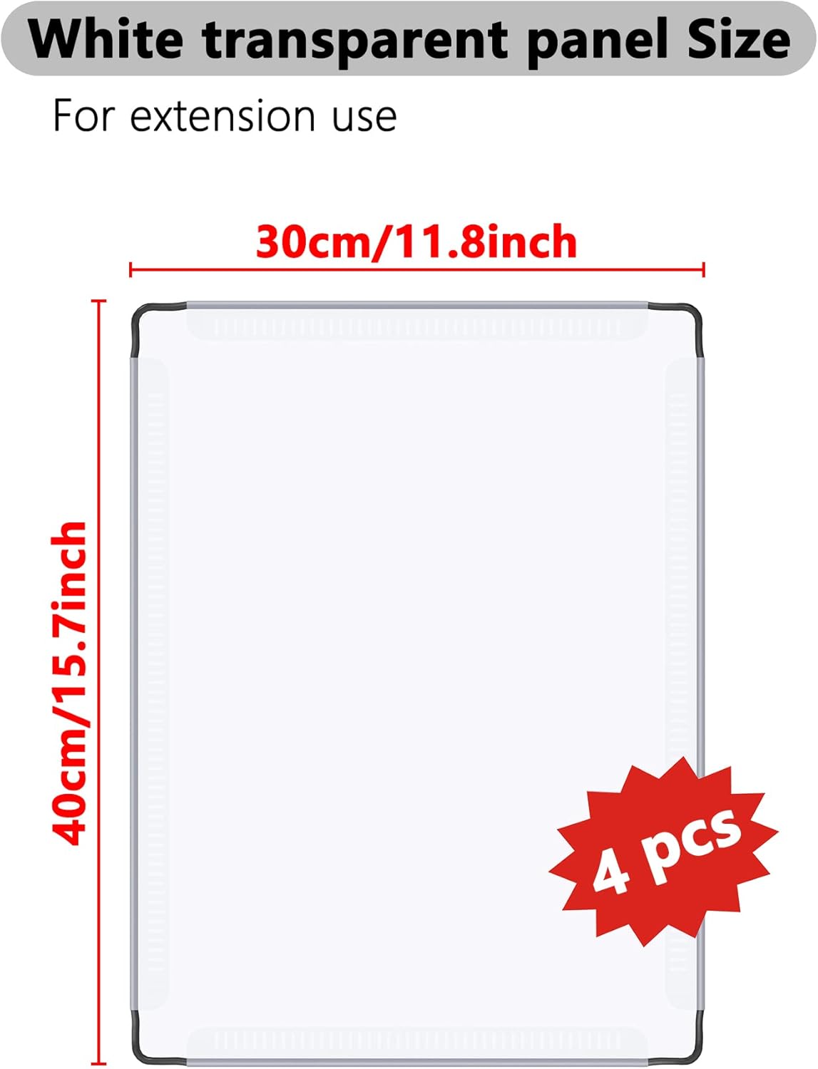 DINMO 4 Pcs Transparent Plastic Panel, 11.8" x 15.7", for DIY Small Animal Playpen and Cube Storage Unit