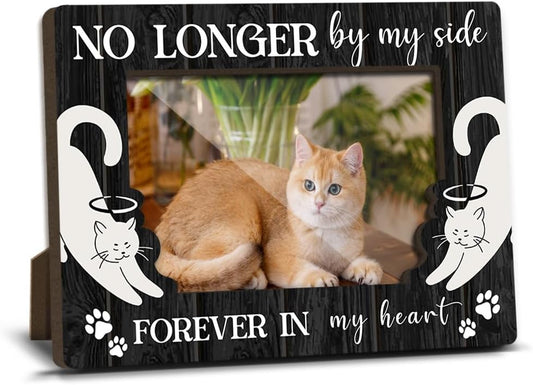 Cat Memorial Photo Frames Dog and Cat Loss Remembrance Gift Sympathy Keepsake for Pet Lovers Condolence Present for Pet Owner No Longer by my Side Forever in my Heart Picture Frames 4x6 Photo - YY006