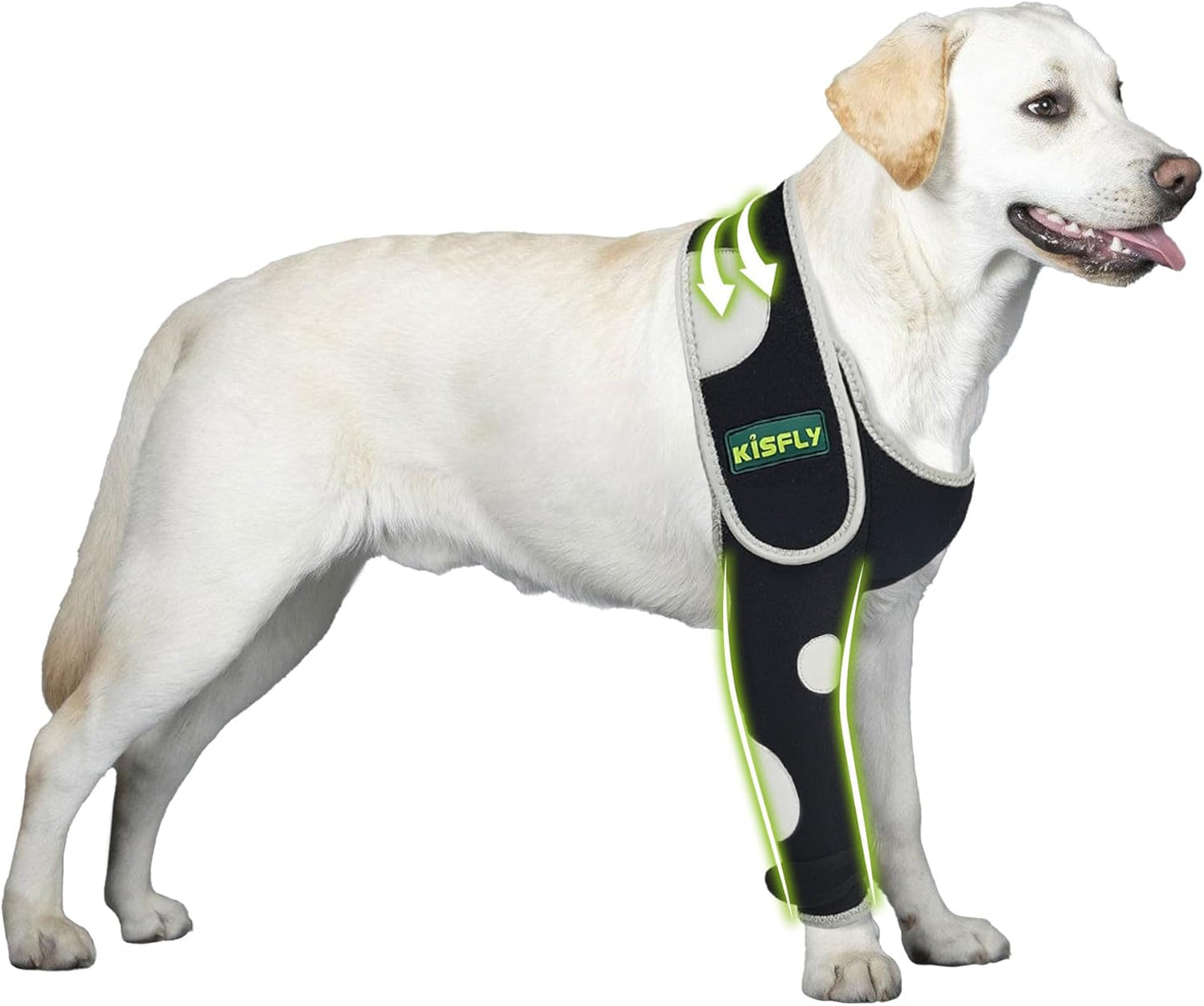 Dog Shoulder Brace Front Leg Prevents Elbow Hygroma, Elbow Calluses, Arthritis, Dysplasia and Pressure Sores, with Reflective Material Makes Night Activities Safer- Right Leg S