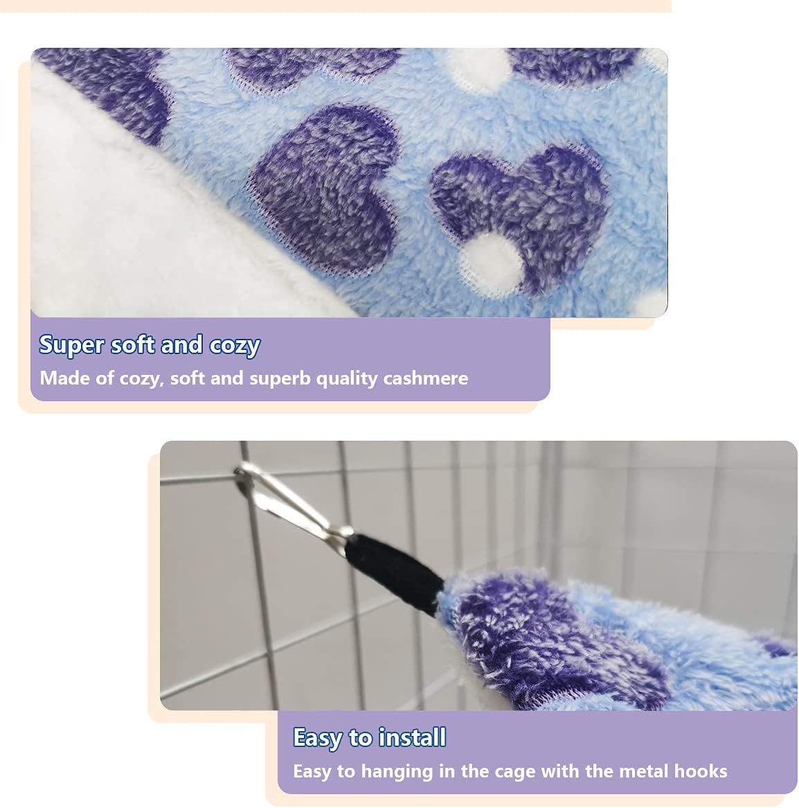 LEFTSTARER Guinea Pig Ferret Rat Hammock Toy Small Animal Cage Accessories Hideout Tunnel & Bunkbed Hammock for Rat Ferret Guinea Pig Hamster Sugar Glider Chinchilla