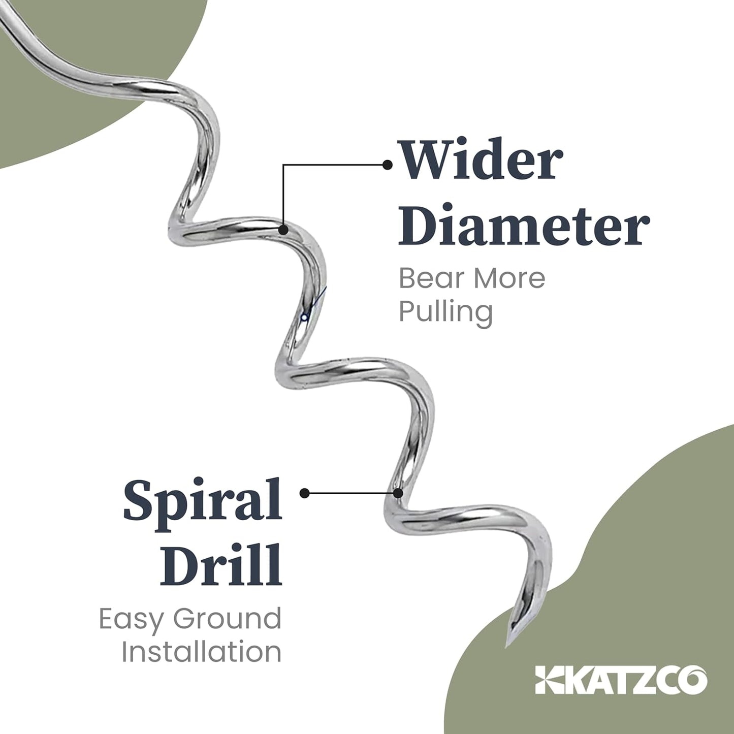 Katzco Dog Tie-Out Stake - Heavy Duty 16" Dog Stakes for Outside, Yard and Camping, Corkscrew Arrowhead Design with Tangle-Free 360 Swivel Hook - Water Resistant Pet Restraint Tool up to 80 lb Dogs