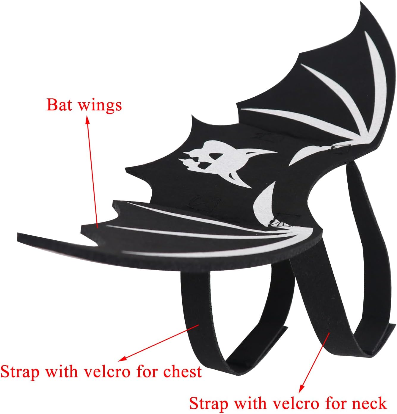 Pet Cat Bat Wings for Halloween Party Decoration, Dog Cosplay Bat Costume,Puppy and Cat Dress Up Accessories (White Ghost, Small)