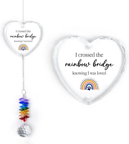 Pet Memorial Suncatcher Dog Cat Loss Sympathy Gift - Rainbow Crystal Prism - Bereavement Keepsake - Pet Lover Gift - Daily Remembrance Ornament