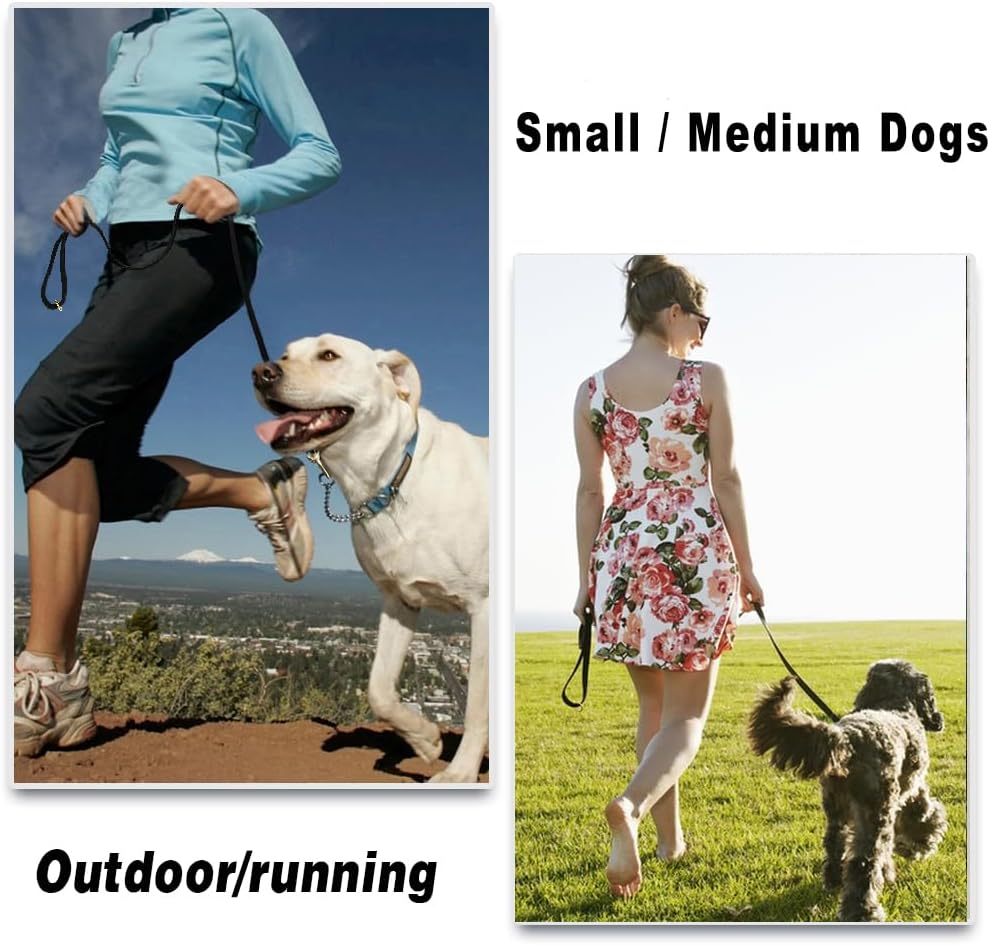 LWBMG Leather Dog Leash 6ft x 1/2 inch Heavy Duty Dog Leash, Strong Sturdy Genuine Leather Braided Dog Leash, Soft and Comfortable Leather Leash for Large, Medium and Small Dogs Training Black