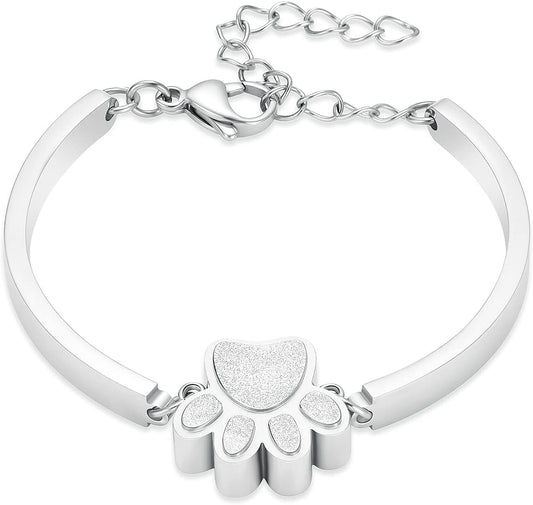 Pet Urns For Dogs/Cats - Pet Ashes Necklace - Paw Print Urn Necklace with Mini Keepsake Urn Memorial Ash Jewelry