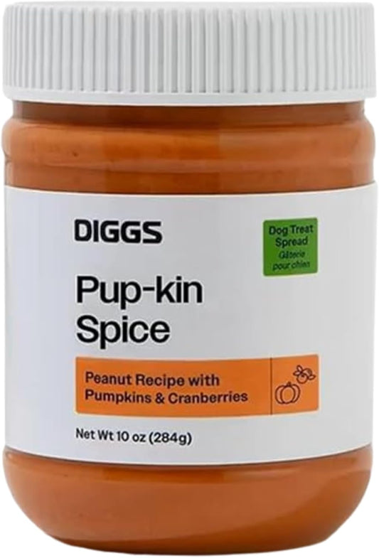 Diggs Spreadable Dog Treat - All Natural Plant Based Treat for Dogs - Ideal Food Topper or Filling for Groov Pet Crate Licking Toy (Pup'kin Spice)
