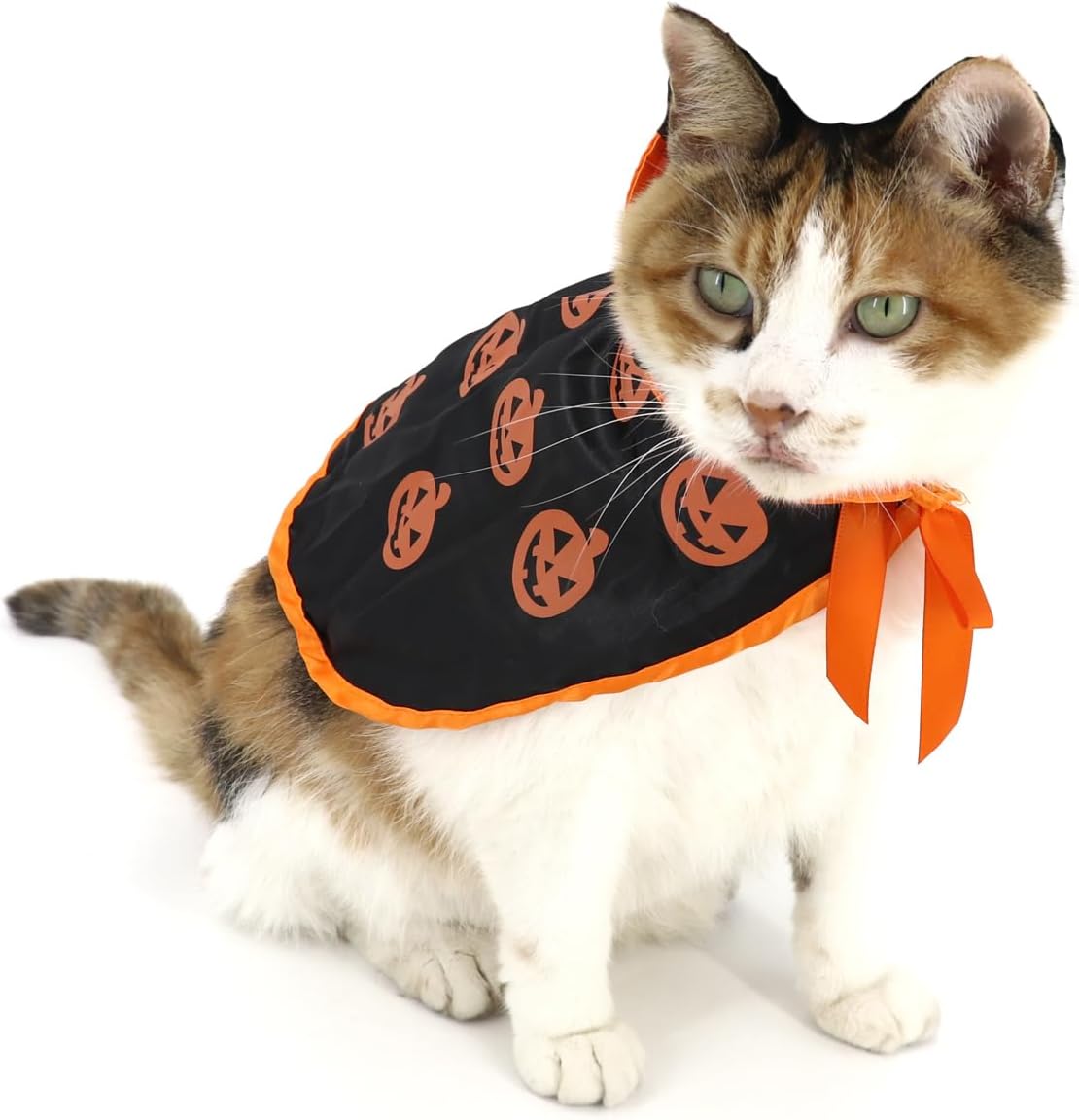 Pet Halloween Pumpkin Cloak Cosplay Cloak for Cat and Small Dogs, Pet Halloween Costume Clothes Suit