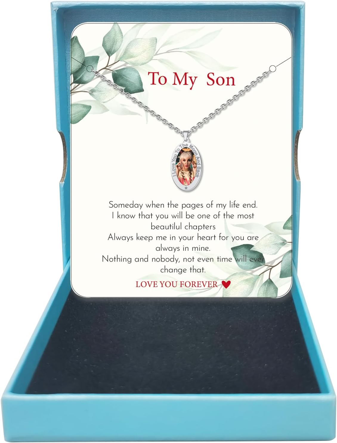 CharmSStory Personalized Photo Necklaces Custom Engraved Name Necklace Memory Keepsake Picture Necklace Pendant Customized Gifts for Women Men