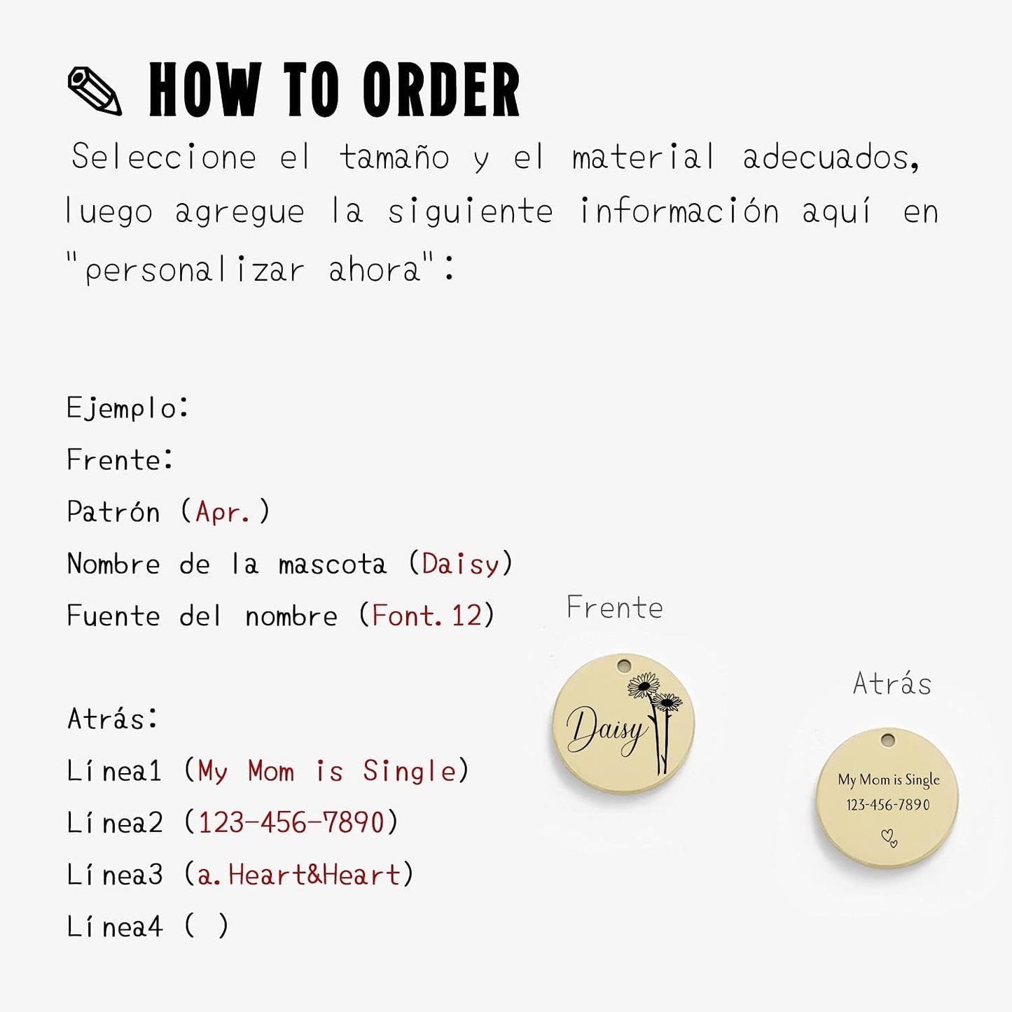 Cats Dogs ID Tags Personalized Engraving Birth Flowers Pattern for Custom Pets Collar Accessories Matt Stainless Steel Medium Round Name Plate