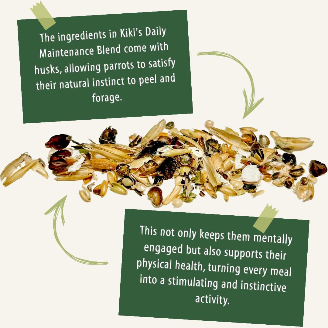 Premium Parrot Food| Protein-Rich Low-Fat Formula | Cockatiel, Conure, Lovebird, Quaker, Parrotlet | No Corn, Soy, Peanuts | Gourmet Whole Grains & Seeds | Daily Maintenance Blend (3 lbs)