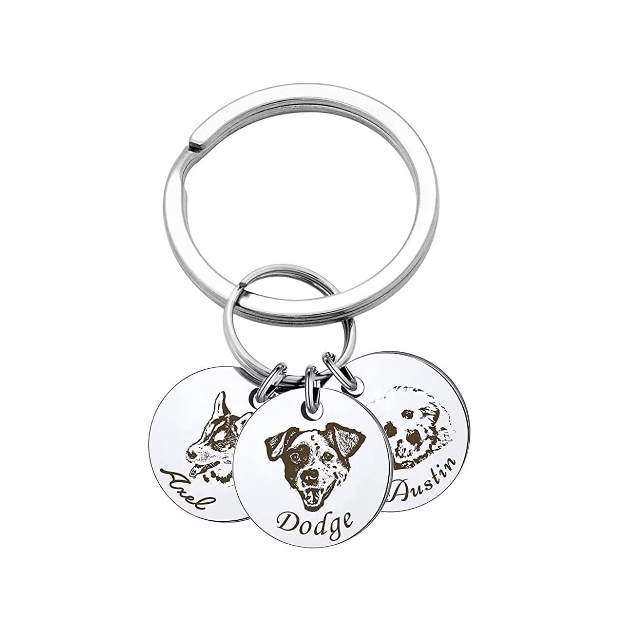 Custom Pet Portrait Dog Keychain for Mom Dog and Cat Keychain Pet Lover Personalized Gift Dog Mom Keychain Dog Pet Gifts Custom Keychains